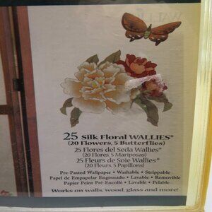 Vintage Wallpaper "Wallies" Images (4) New Packages Rust Flower & Butterfllies